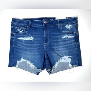 American Eagle Women’s Midi Distressed Low Rise Shorts Size- 16